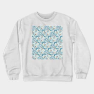 John Henry Dearle Seaweed Pattern in Aqua and Orange Crewneck Sweatshirt